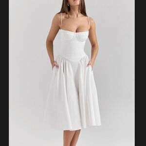 House of CB Samaria White Midi Dress